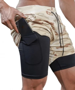 XMARTIAL Khaki 2-in-1 Camo Shorts