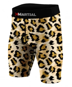 XMARTIAL MMA Shorts Leopard BJJ/MMA Compression Shorts