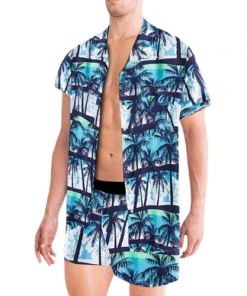 XMARTIAL Tropical Blue Beach Set Coordinates New Arrival