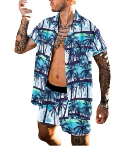XMARTIAL Tropical Blue Beach Set Coordinates New Arrival