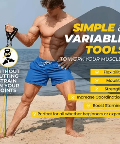 XMARTIAL Training Equipment Muscle Resistance Bands Set 12 XMARTIAL Training Equipment Muscle Resistance Bands Set