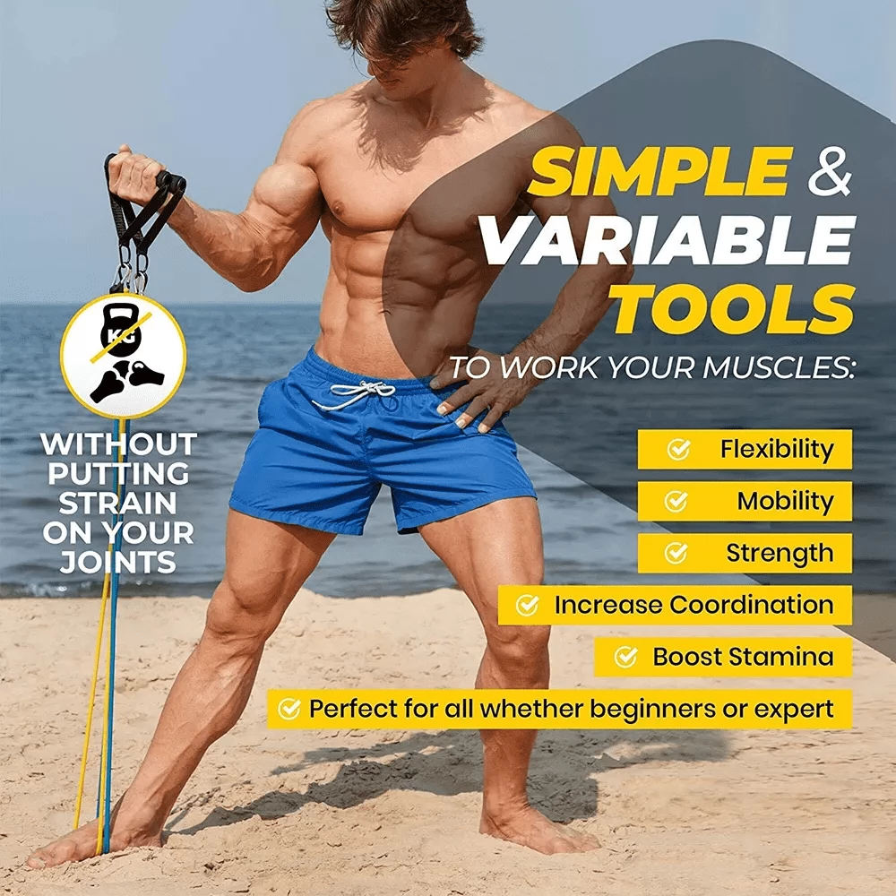 XMARTIAL Training Equipment Muscle Resistance Bands Set 7 XMARTIAL Training Equipment Muscle Resistance Bands Set