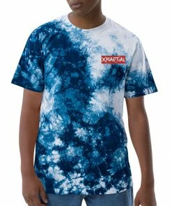 XMARTIAL Navy White Oversized Tie-Dye T-Shirt