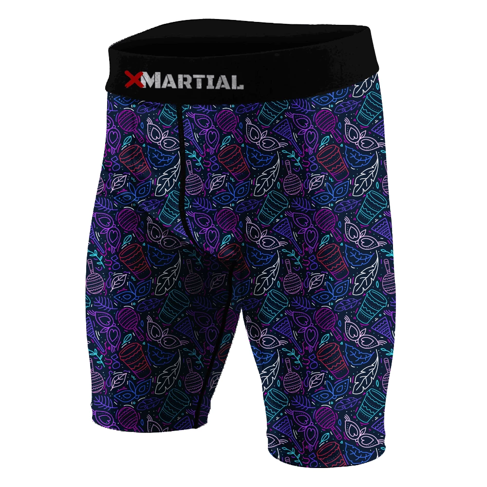 XMARTIAL Neon Carnival BJJ/MMA Compression Shorts 3 XMARTIAL Neon Carnival BJJ/MMA Compression Shorts