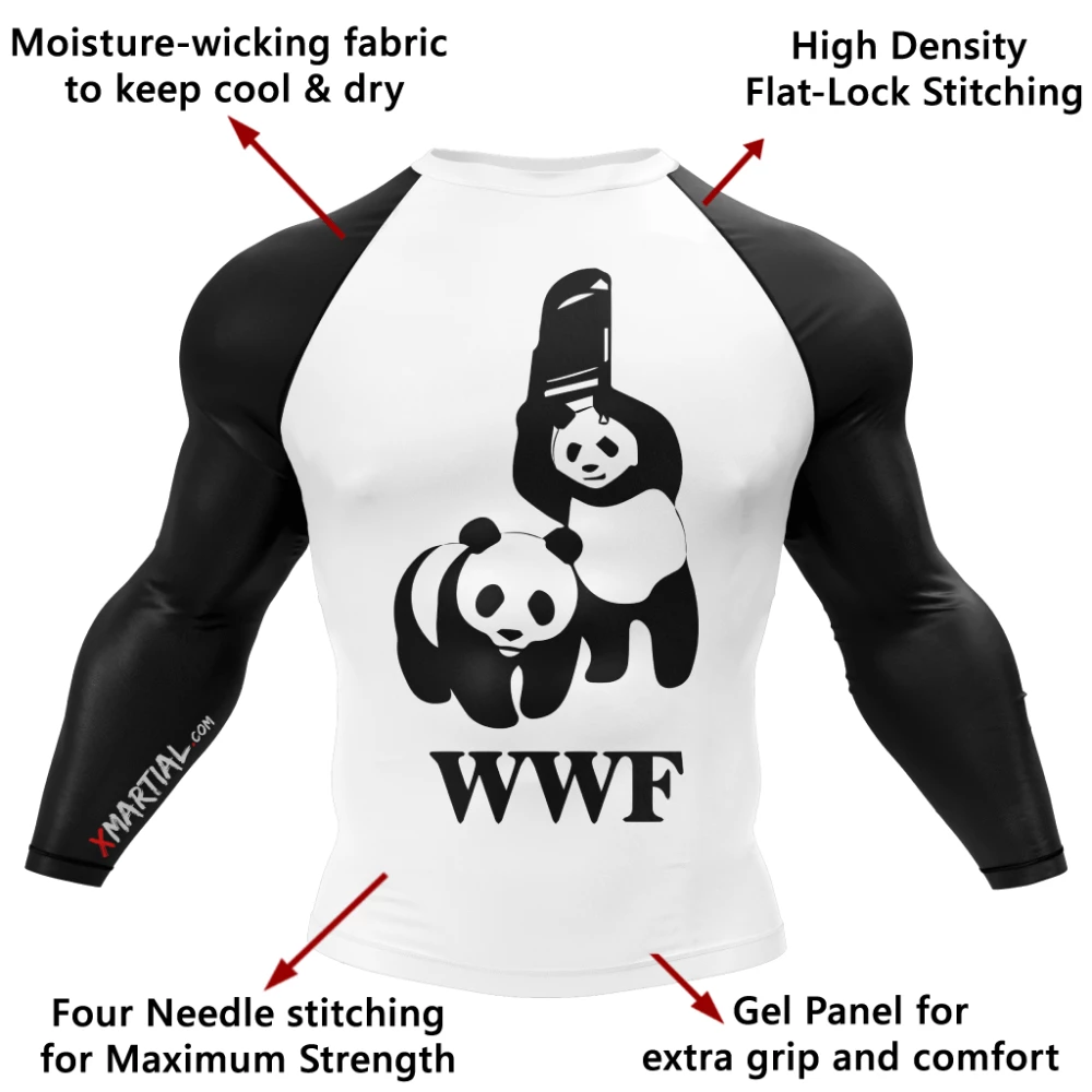 XMARTIAL Panda Chair Shot BJJ Rash Guard 7 XMARTIAL Panda Chair Shot BJJ Rash Guard