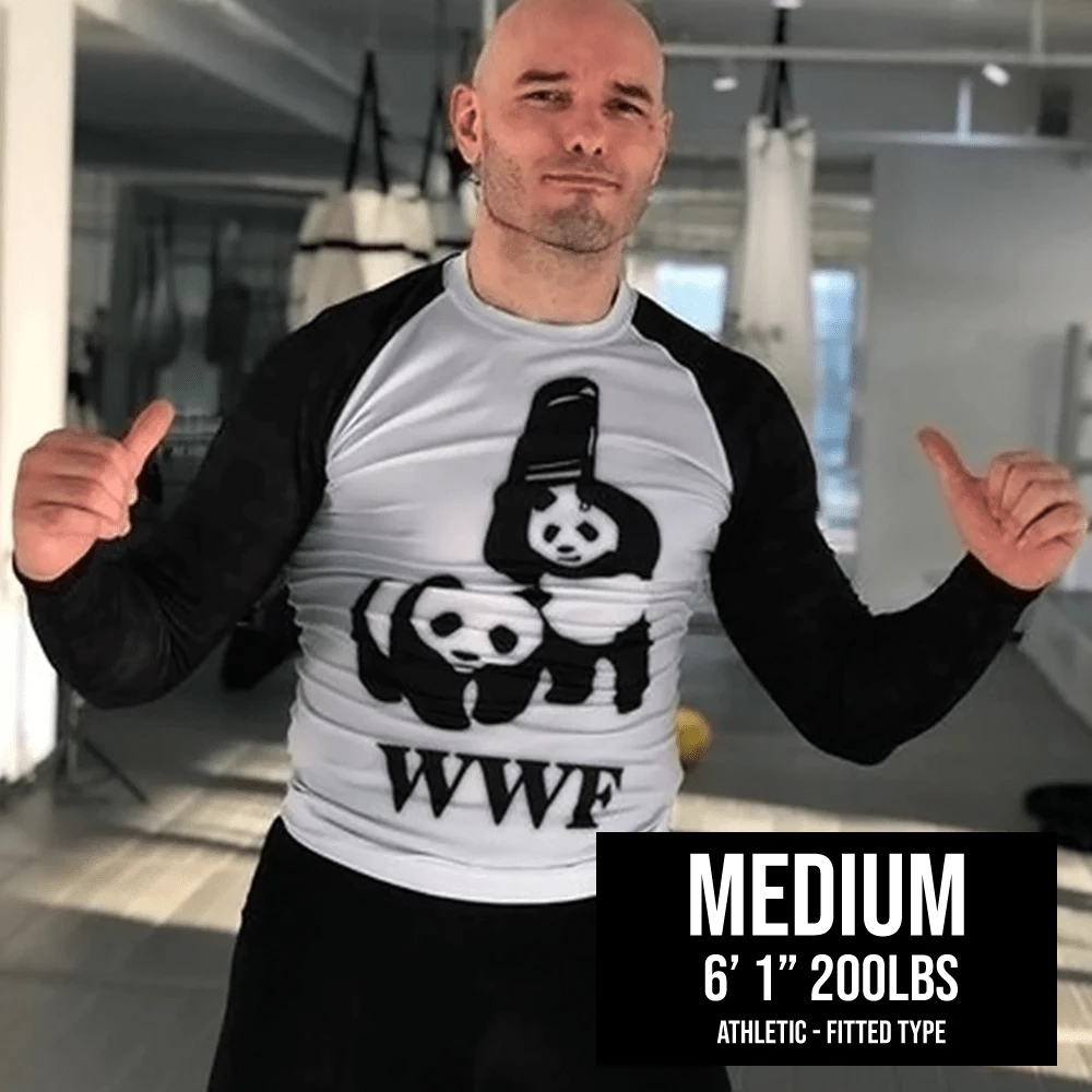 XMARTIAL Panda Chair Shot BJJ Rash Guard 4 XMARTIAL Panda Chair Shot BJJ Rash Guard