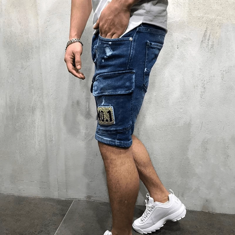XMARTIAL New Arrival Patch And Pocket Denim Shorts 8 XMARTIAL New Arrival Patch And Pocket Denim Shorts