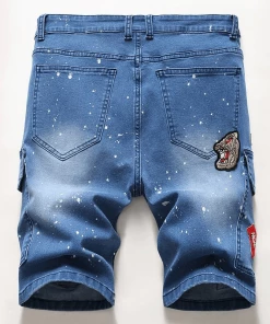 XMARTIAL New Arrival Patch And Pocket Denim Shorts