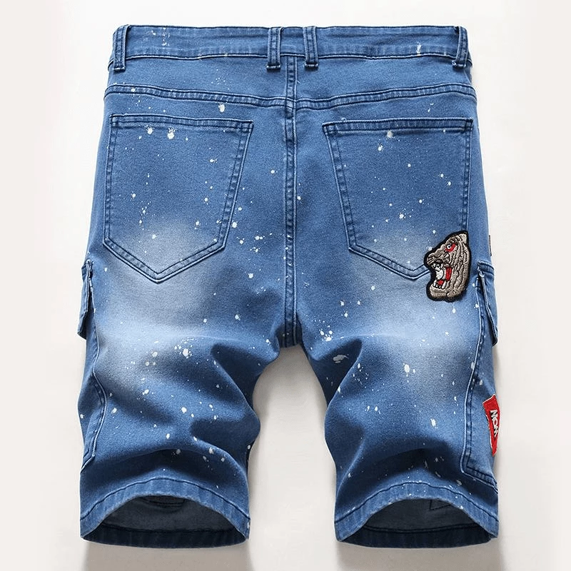 XMARTIAL New Arrival Patch And Pocket Denim Shorts 4 XMARTIAL New Arrival Patch And Pocket Denim Shorts