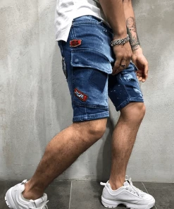 XMARTIAL New Arrival Patch And Pocket Denim Shorts 17 XMARTIAL New Arrival Patch And Pocket Denim Shorts