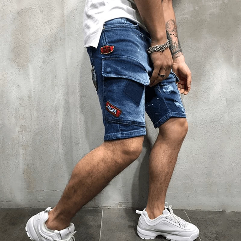 XMARTIAL New Arrival Patch And Pocket Denim Shorts 9 XMARTIAL New Arrival Patch And Pocket Denim Shorts