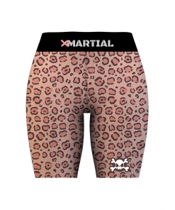 XMARTIAL MMA Shorts Pink Leopard Women's Compression Shorts