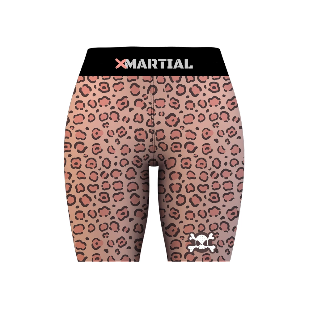 XMARTIAL MMA Shorts Pink Leopard Women's Compression Shorts 3 XMARTIAL MMA Shorts Pink Leopard Women's Compression Shorts