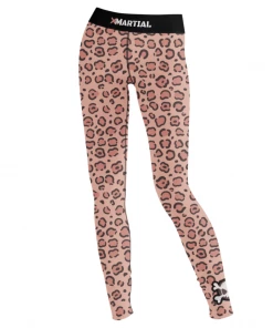 XMARTIAL Pink Leopard Women's Spats Compression Pants