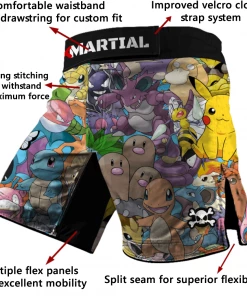 XMARTIAL Pokemon Evo Hybrid BJJ/MMA Shorts