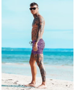 XMARTIAL Purple Leopard Swim Trunks