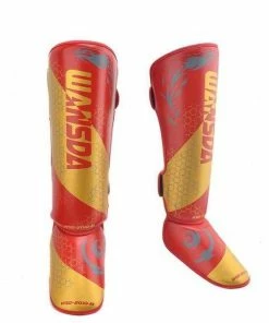 XMARTIAL Red Combat Muay Thai Shin Guards