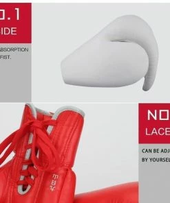 XMARTIAL Red Ground And Pound Lace Boxing Gloves 8 XMARTIAL Red Ground And Pound Lace Boxing Gloves