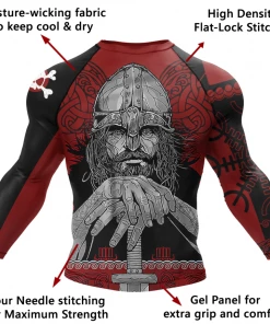 XMARTIAL Red Viking Rash Guard Rash Guards