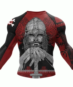 XMARTIAL Red Viking Rash Guard Rash Guards