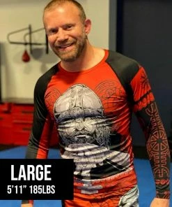 XMARTIAL Red Viking Rash Guard Rash Guards