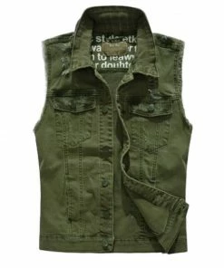 XMARTIAL Grunge Army Denim Vest