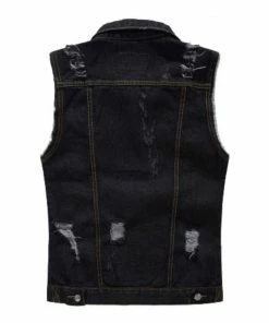 XMARTIAL Ripped Jean Denim Vest