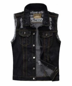 XMARTIAL Ripped Jean Denim Vest