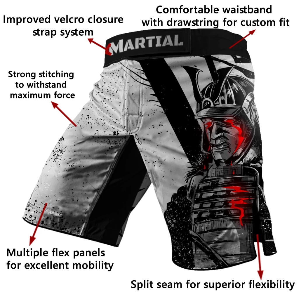 XMARTIAL Samurai Warrior BJJ/MMA Shorts 4 XMARTIAL Samurai Warrior BJJ/MMA Shorts