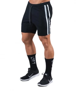 XMARTIAL Black Side Striped Shorts