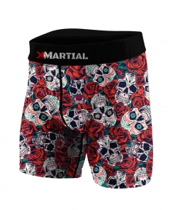 XMARTIAL Skull And Roses BJJ/MMA Compression Shorts