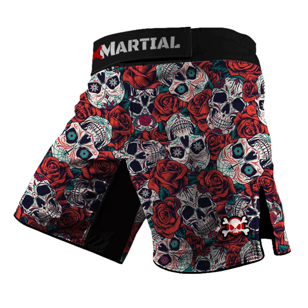 XMARTIAL Skull And Roses Hybrid BJJ/MMA Shorts 3 XMARTIAL Skull And Roses Hybrid BJJ/MMA Shorts