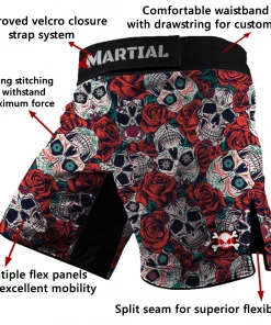 XMARTIAL Skull And Roses Hybrid BJJ/MMA Shorts
