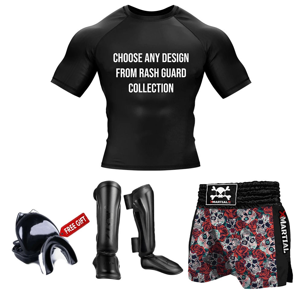 XMARTIAL Skull And Roses Muay Thai Gear BJJ Bundles (Best Deals) 14 XMARTIAL Skull And Roses Muay Thai Gear BJJ Bundles (Best Deals)