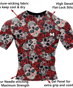 XMARTIAL Skull And Roses Rash Guard