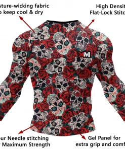 XMARTIAL Skull And Roses Rash Guard