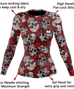 XMARTIAL Rash Guards Skull And Roses Women's Rash Guard 13 XMARTIAL Rash Guards Skull And Roses Women's Rash Guard