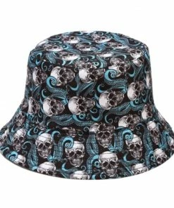 XMARTIAL Skull Print Bucket Hat