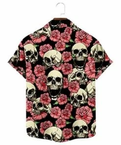 XMARTIAL Skulls And Roses Casual Shirt