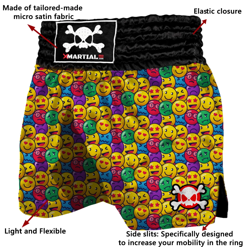 XMARTIAL Smiley Muay Thai Shorts MMA Shorts 4 XMARTIAL Smiley Muay Thai Shorts MMA Shorts