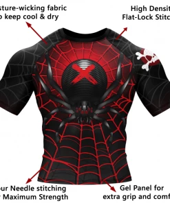 XMARTIAL Rash Guards Spider-Mat Rash Guard