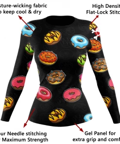 XMARTIAL Sprinkled Donuts Women's Rash Guard 11 XMARTIAL Sprinkled Donuts Women's Rash Guard