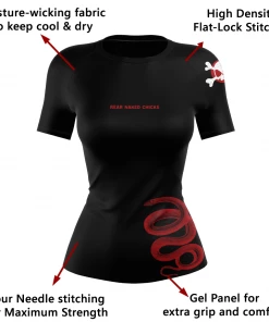 XMARTIAL Rash Guards Struggle Cuddle Snake Women’s Rash Guard