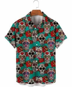 XMARTIAL Streetwear & Athletics Sugar Skull Casual Shirt