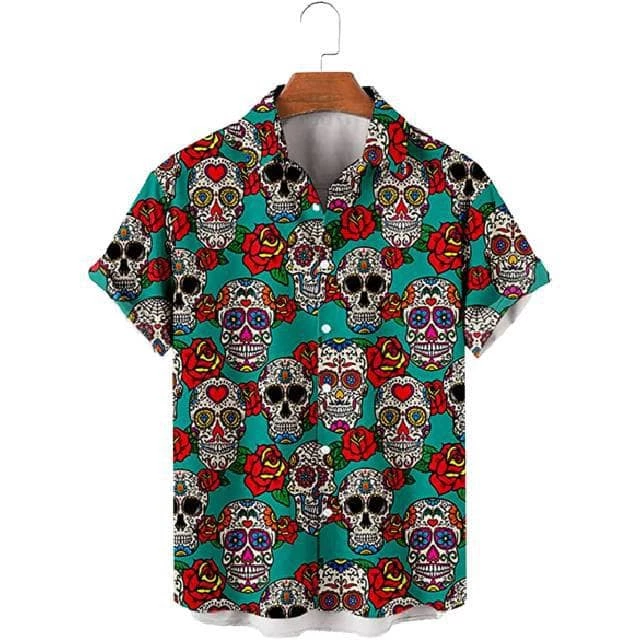 XMARTIAL Streetwear & Athletics Sugar Skull Casual Shirt 3 XMARTIAL Streetwear & Athletics Sugar Skull Casual Shirt