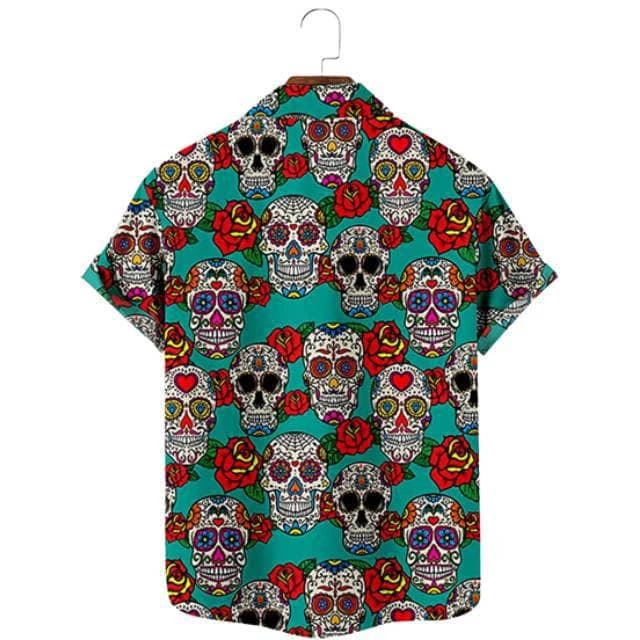 XMARTIAL Streetwear & Athletics Sugar Skull Casual Shirt 4 XMARTIAL Streetwear & Athletics Sugar Skull Casual Shirt