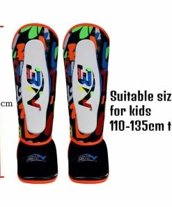 XMARTIAL White Fighter Kids Muay Thai Shin Guards