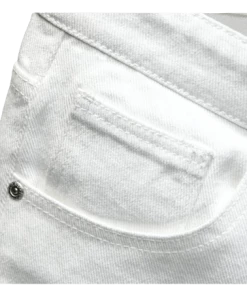 XMARTIAL New Arrival White Ripped Denim Shorts