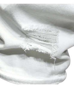 XMARTIAL New Arrival White Ripped Denim Shorts