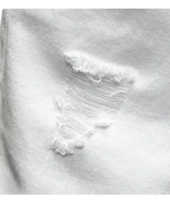 XMARTIAL New Arrival White Ripped Denim Shorts